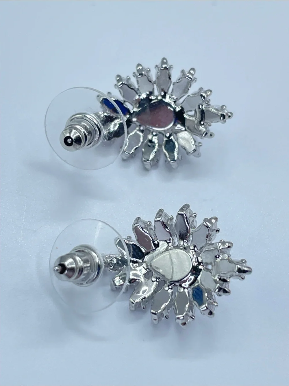Swarovski Crystal Elements White Pear Halo Statement Stud Bridal Earrings Formal